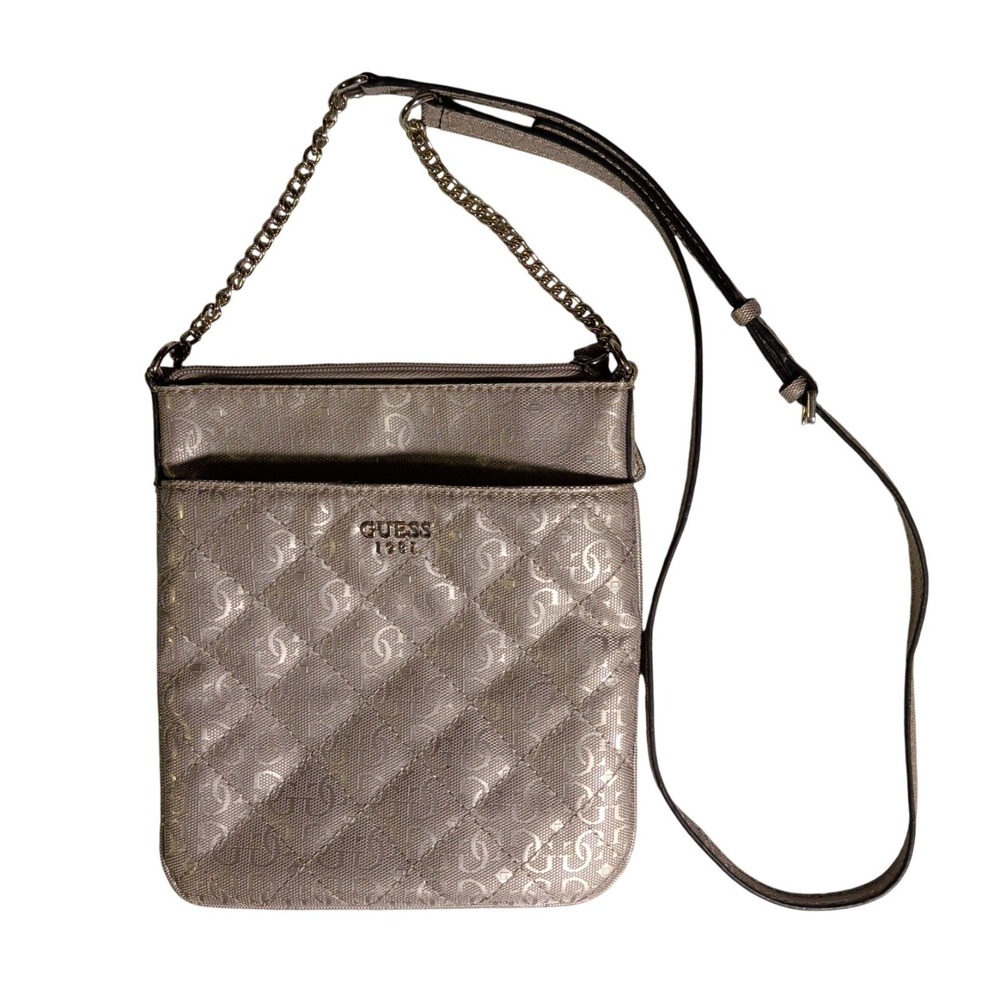 Guess Cross Body Chain Strap Bag Y2K Feminine Beige